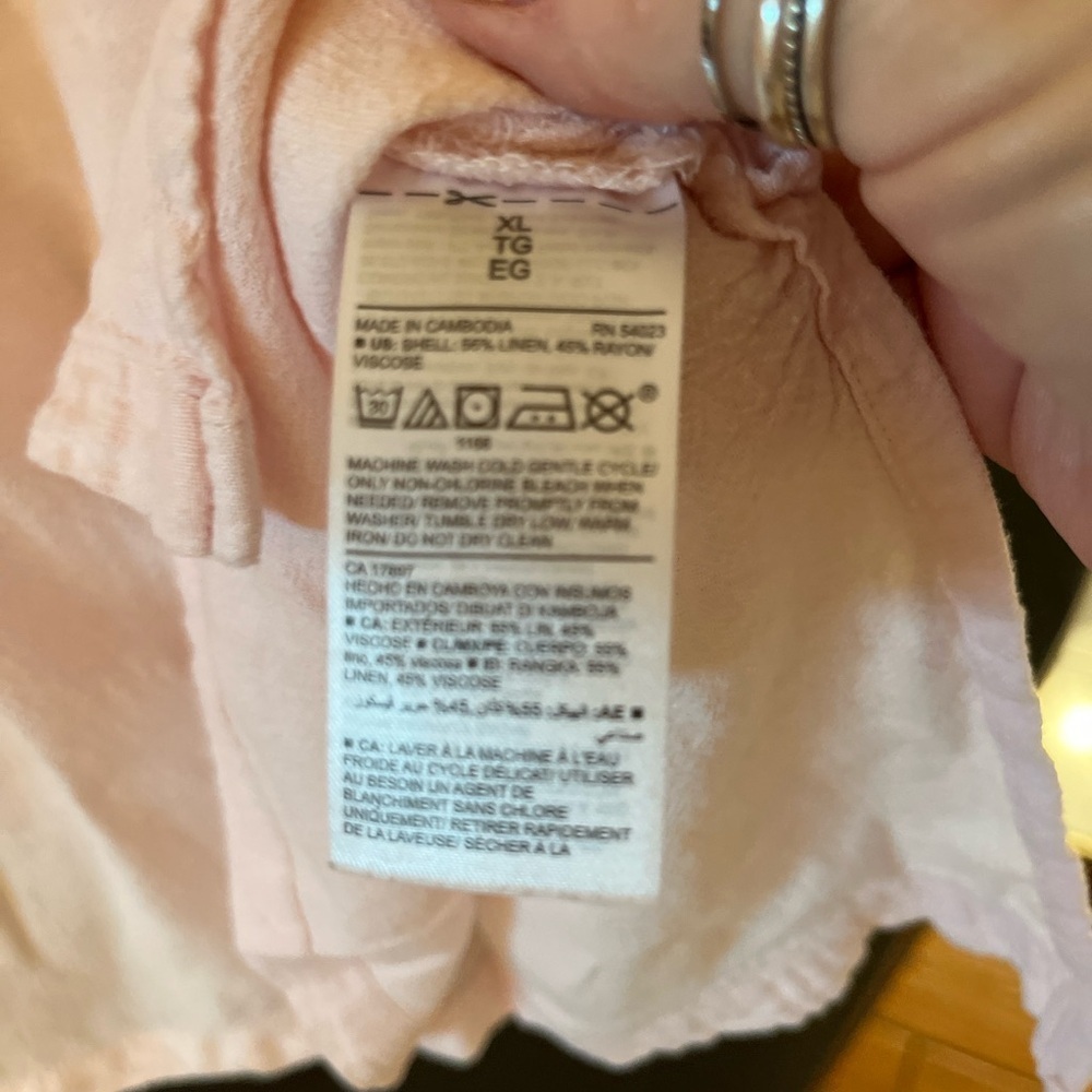 🌸 Old Navy Blush Pink Tunic Top XL | 3/4 Sleeve Lightweight Boho Blouse - Picture 3 of 4